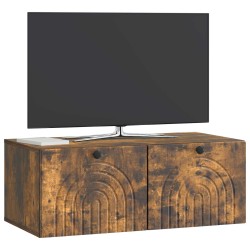 Meuble TV mural Chêne fumé 78,5 x 41 x 30 cm Bois d'ingénierie 621428621428
