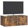 Meuble TV mural Chêne fumé 78,5 x 41 x 30 cm Bois d'ingénierie 621428621428
