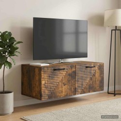 Meuble TV mural Chêne fumé 78,5 x 41 x 30 cm Bois d'ingénierie 621430621430