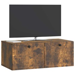 Meuble TV mural Chêne fumé 78,5 x 41 x 30 cm Bois d'ingénierie 621436621436