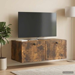 Meuble TV mural Chêne fumé 78,5 x 41 x 30 cm Bois d'ingénierie 621436621436