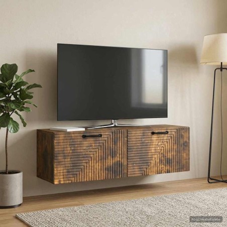 Meuble TV mural Chêne fumé 98 x 31 x 30 cm Bois d'ingénierie 621438621438