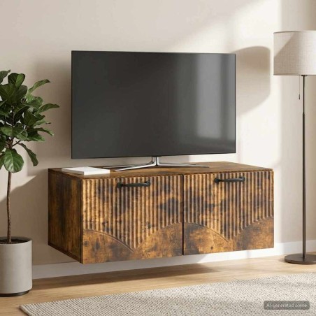 Meuble TV mural Chêne fumé 78,5 x 41 x 30 cm Bois d'ingénierie 621441621441