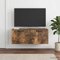 Meuble TV mural Chêne fumé 78,5 x 41 x 30 cm Bois d'ingénierie 621441621441
