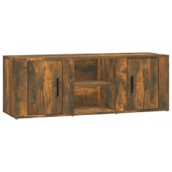 Meuble TV Chêne fumé 100x31,5x35 cm Bois d'ingénierie 621446621446