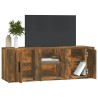 Meuble TV Chêne fumé 100x31,5x35 cm Bois d'ingénierie 621446621446