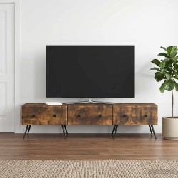 Meuble TV Chêne fumé 147 x 34,5 x 30 cm Bois d'ingénierie 621448621448