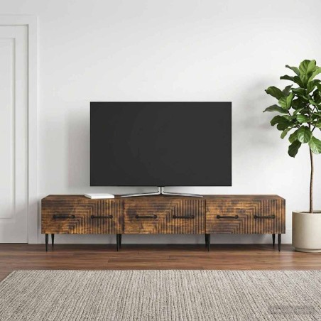 Meuble TV Chêne fumé 147 x 34,5 x 30 cm Bois d'ingénierie 621451621451
