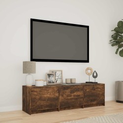 Meuble TV avec LED 140 x 34 x 40 cm Chêne Fumé 621457621457