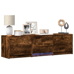 Meuble TV avec LED 140 x 34 x 40 cm Chêne Fumé 621457621457