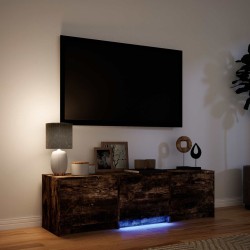 Meuble TV avec LED 140 x 34 x 40 cm Chêne Fumé 621457621457