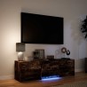 Meuble TV avec LED 140 x 34 x 40 cm Chêne Fumé 621457621457