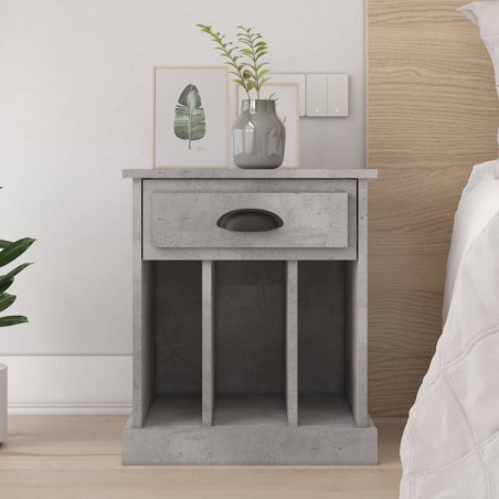 Table de chevet gris béton 43x36x50 cm 621460621460