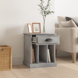 Table de chevet gris béton 43x36x50 cm 621460621460