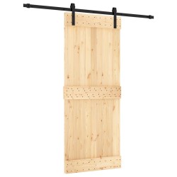 Porte coulissante Naturel et noir 85 x 210 cm 621461621461