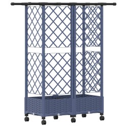 Lit Élevé avec Treillis et Toit Gris 124 x 40 x 127 cm PP 621468621468