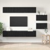 Ensemble meuble TV Montage mural Chêne noir Bois d'ingénierie 621469621469