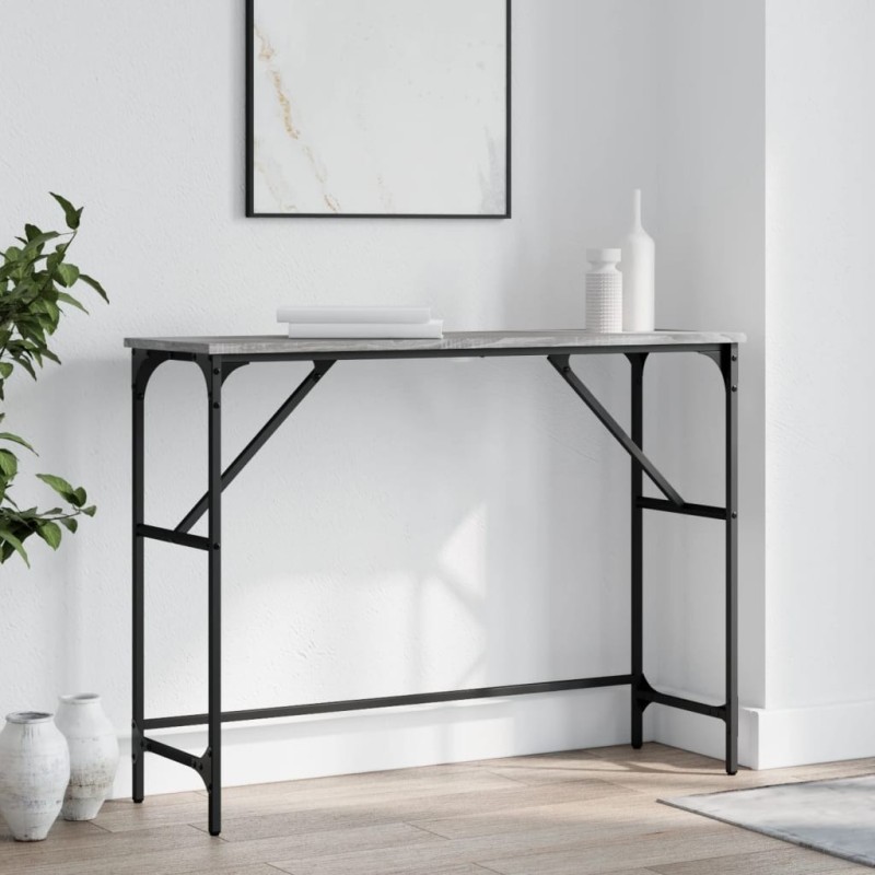 Table console sonoma gris 100x32x75 cm bois d'ingénierie 621471621471