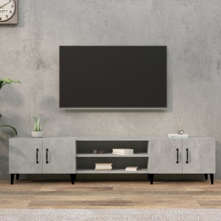 Meuble TV gris béton 180x31,5x40 cm bois d'ingénierie 621477621477