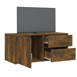 Meuble TV Chêne fumé 80x34x36 cm Bois d'ingénierie 621478621478