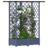 Lit Élevé avec Treillis et Toit Gris 124 x 40 x 121 cm PP 621479621479