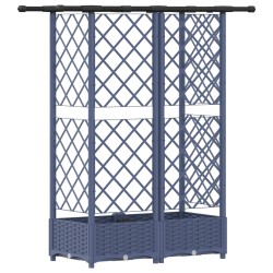 Lit Élevé avec Treillis et Toit Gris 124 x 40 x 121 cm PP 621479621479