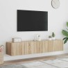 Meubles TV muraux lumières LED 2 pcs chêne sonoma 80x35x31 cm 621480621480