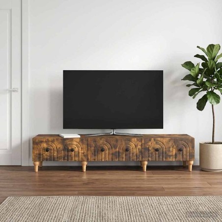Meuble TV Chêne fumé 147 x 34,5 x 30 cm Bois d'ingénierie 621484621484