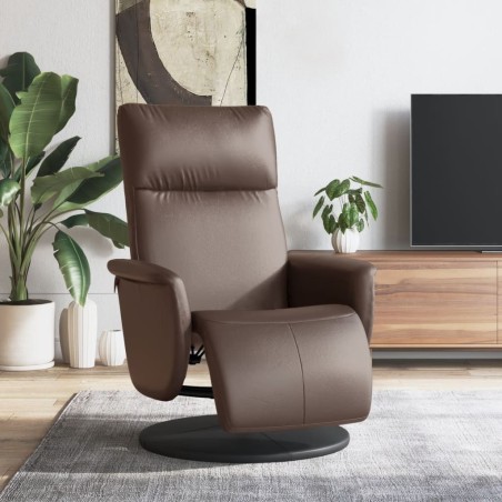 Fauteuil inclinable avec repose-pieds marron similicuir 621486621486
