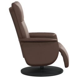 Fauteuil inclinable avec repose-pieds marron similicuir 621486621486