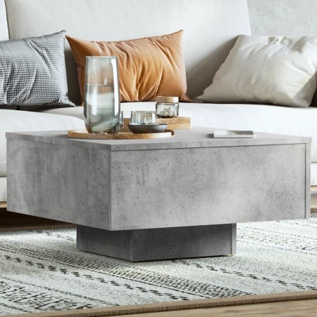 Table basse gris béton 60x60x31,5 cm bois d'ingénierie 621489621489