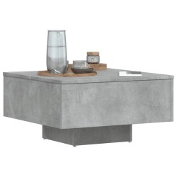 Table basse gris béton 60x60x31,5 cm bois d'ingénierie 621489621489