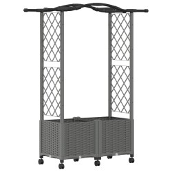 Lit Élevé avec Treillis et Toit Gris clair 125 x 40 x 144 cm PP 621490621490