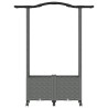 Lit Élevé avec Treillis et Toit Gris clair 125 x 40 x 144 cm PP 621490621490