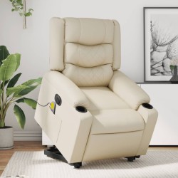 Fauteuil inclinable de massage électrique crème similicuir 621500621500