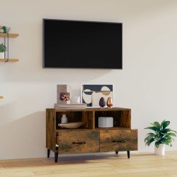 Meuble TV Chêne fumé 80x36x50 cm Bois d'ingénierie 621502621502