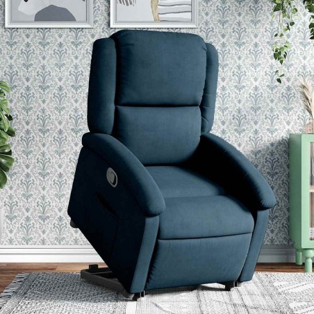 Fauteuil inclinable bleu velours 621504621504