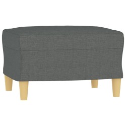 Canapé à 3 places avec repose-pieds Gris foncé 180 cm Tissu 621508621508