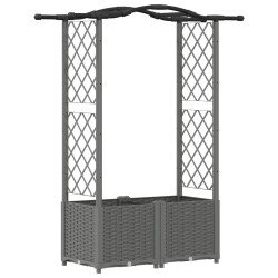 Lit Élevé avec Treillis et Toit Gris clair 125 x 40 x 138 cm PP 621509621509