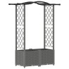 Lit Élevé avec Treillis et Toit Gris clair 125 x 40 x 138 cm PP 621509621509
