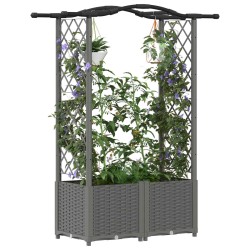 Lit Élevé avec Treillis et Toit Gris clair 125 x 40 x 138 cm PP 621509621509