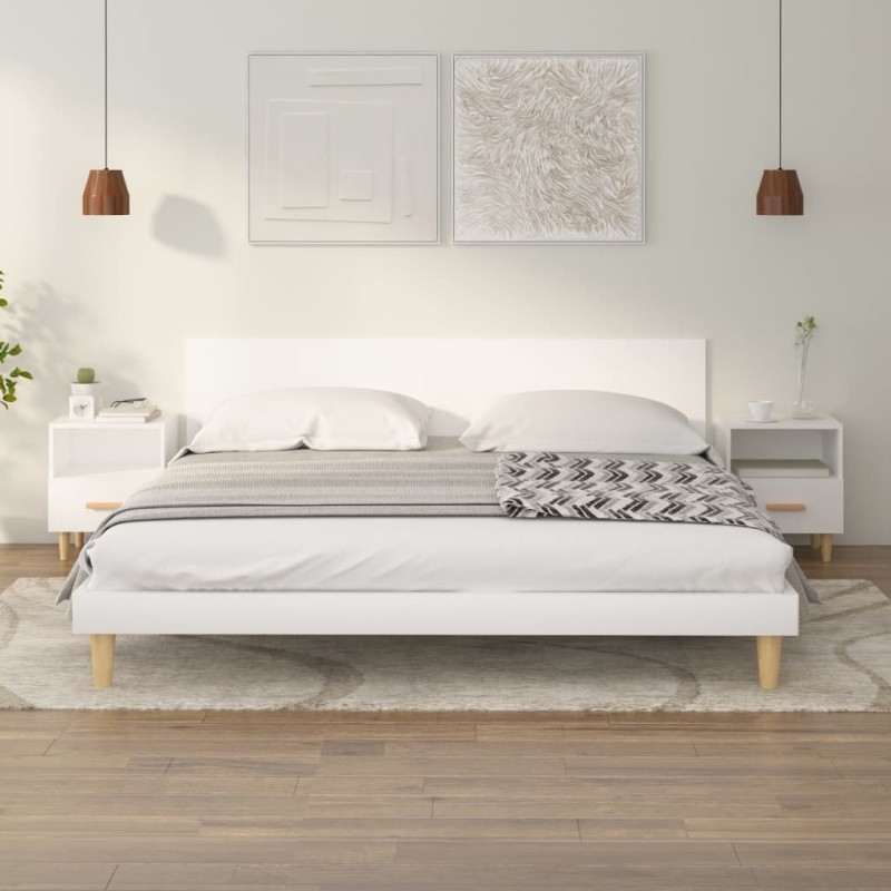 Tables de chevet 2 pcs Blanc 40x35x47 cm 621512621512