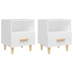 Tables de chevet 2 pcs Blanc 40x35x47 cm 621512621512
