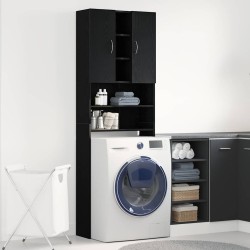 Meuble pour machine à laver en chêne noir 64 x 25,5 x 190 cm 621514621514
