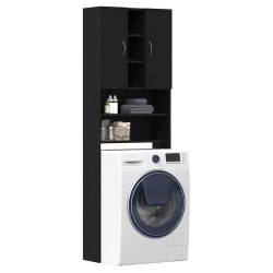 Meuble pour machine à laver en chêne noir 64 x 25,5 x 190 cm 621514621514