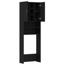 Meuble pour machine à laver en chêne noir 64 x 25,5 x 190 cm 621514621514