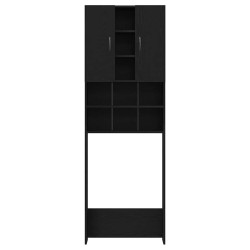 Meuble pour machine à laver en chêne noir 64 x 25,5 x 190 cm 621514621514