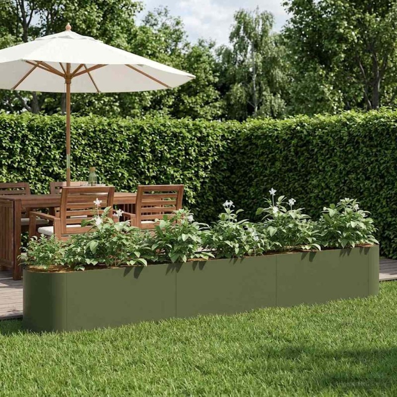 Jardin surélevé Vert olive 280 x 40 x 40 cm 621516621516