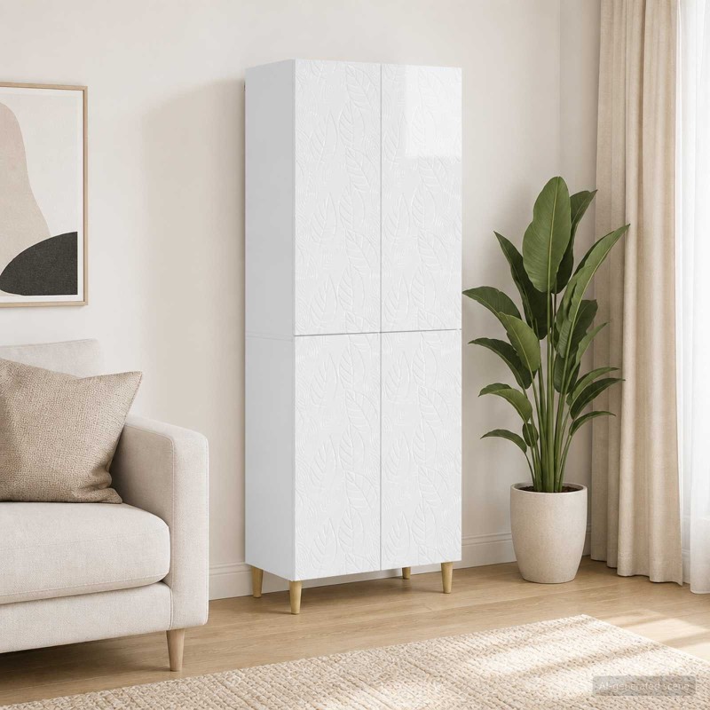 Ensemble de Meubles 2 pcs Blanc brillant Bois d'ingénierie 621521621521