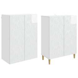 Ensemble de Meubles 2 pcs Blanc brillant Bois d'ingénierie 621521621521